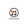 Star Note Music Icon Logo Design Template.