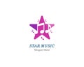 star note music logo and icon design