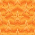 Star orange Chevron effect line seamless pattern Royalty Free Stock Photo