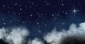 Star over the manger. The Christmas star is shining. Clouds and stars. Merry Christmas. Starry sky. Blue background Royalty Free Stock Photo