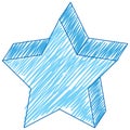 Star pencil colour child scribble style