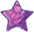 Star pencil colour child scribble style