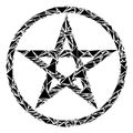 Star Pentacle Collage of Triangles