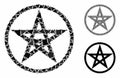 Star pentacle Mosaic Icon of Trembly Pieces