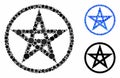 Star pentacle Mosaic Icon of Circles