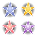 Star and Pentagram Web Icons Royalty Free Stock Photo