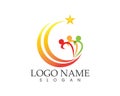 Star people community logo design Royalty Free Stock Photo