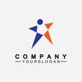 Star people success logo and symbol icon Template Royalty Free Stock Photo