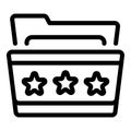 Star personal folder icon, outline style