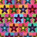 Star piano colorful seamless pattern Royalty Free Stock Photo