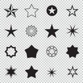 Star pictogram. Set star icons. Concept rating, success, awards. Collection star pictogram. Colored star shape. Royalty Free Stock Photo