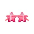 Star pink plastic sunglasses fashion retro design