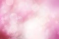 Star on pink and white, abstract bokeh background Royalty Free Stock Photo