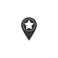 Star pinpoint icon in simple design. Vector illustration