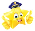 Star Policeman Mascot Royalty Free Stock Photo