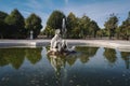 Star Pool fountain at Schonbrunn Palace Gardens - by Joseph Baptist Hagenauer - Vienna, Austria Royalty Free Stock Photo