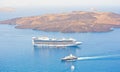 Star Princess anchored off Santorini.