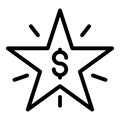 Star promotional code icon outline vector. Promo coupon Royalty Free Stock Photo