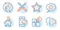 Star, Puzzle and Face id icons set. Screwdriverl, Incoming call and Refresh like signs. Vector