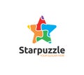 Star Puzzle Logo Royalty Free Stock Photo