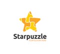 Star Puzzle Logo Royalty Free Stock Photo