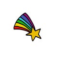 Star with a rainbow doodle icon