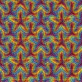 Star rainbow flower symmetry line seamless pattern