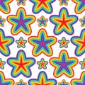 Star rainbow flower symmetry seamless pattern