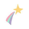 star with rainbow hand drawn. vector. icon, sticker, decor, poster. fairy tale, magic.