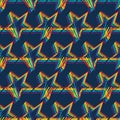 Star rainbow line style seamless pattern Royalty Free Stock Photo