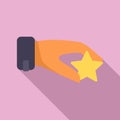 Star ranking icon flat vector. Medal award