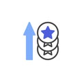 Star rating with arrow line icon