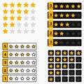 Star rating bar. Set of elements for design interface of website or app. Vector.