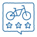 star rating bike sharing services doodle icon hand drawn illustration