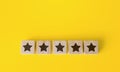 5 star rating blocks. Assessment of quality and service. Popularity. Reputation, feedback. Inspection, review. Shopping guide.