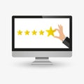 Star rating flat concept. Vector illustration. Element template for design Royalty Free Stock Photo