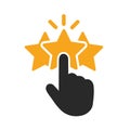 Star rating icon, classification. Positive customer reviews. Feedback concept - vector