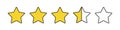 Star rating icon. Clients opinion about the quality of our services symbol. Sign evalution vector