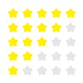 5 star rating icon set. Customer review survey. Feedback concept. Isolated. White background. Flat design