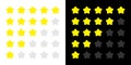 5 star rating icon set. Customer review survey. Feedback concept.White and black background. Isolated. Flat design Royalty Free Stock Photo