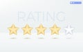 Star rating icon symbols. quality service, excellent feedback, customer review concept. 3D vector isolated illustration design. Royalty Free Stock Photo