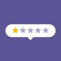 1 of 5 star rating icon vector illustration for website or app Royalty Free Stock Photo