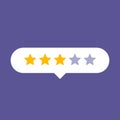 3 of 5 star rating icon vector illustration for website or app Royalty Free Stock Photo