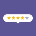 4 of 5 star rating icon vector illustration for website or app Royalty Free Stock Photo