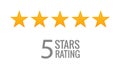 5 star rating icon vector. Rate vote like ranking symbol