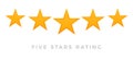 5 star rating icon vector. Rate vote like ranking symbol