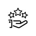 Star rating minimal design black line. Star rate icon. Feedback concept. Royalty Free Stock Photo