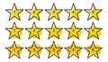 Star rating minimal design black line. 5 star rate icon. Feedback concept. Vector illustration flat style. Web template
