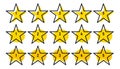 Star rating minimal design black line. 5 star rate icon. Feedback concept. Vector illustration flat style. Web template Royalty Free Stock Photo