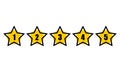 Star rating minimal design black line. 5 star rate icon. Feedback concept. Evaluation system. Positive review.